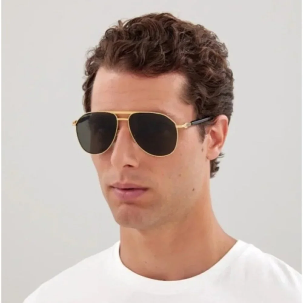 NEW GUCCI SUNGLASSES GG1220S 001 BLACK/GOLD UNISEX EYEWEAR